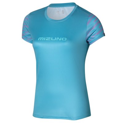 Camisa Mizuno Athletics Estampados Tee Mujer - Azules - Chile M058KCFOTU